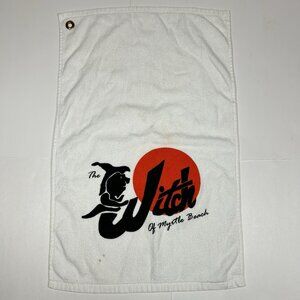 Vtg McArthur The Witch Of Myrtle Beach GC Golf Towel Memorabilia White Flaw